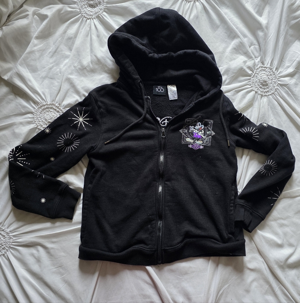 Disney Parks Mickey & Friends Disney100 Celebration Zip Front Hooded Sweatshirt - Picture 2 of 5